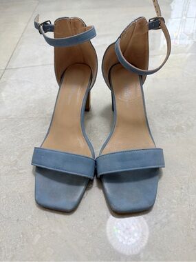 Women's Ankle-Strap Block Heel Sandals - Light Blue